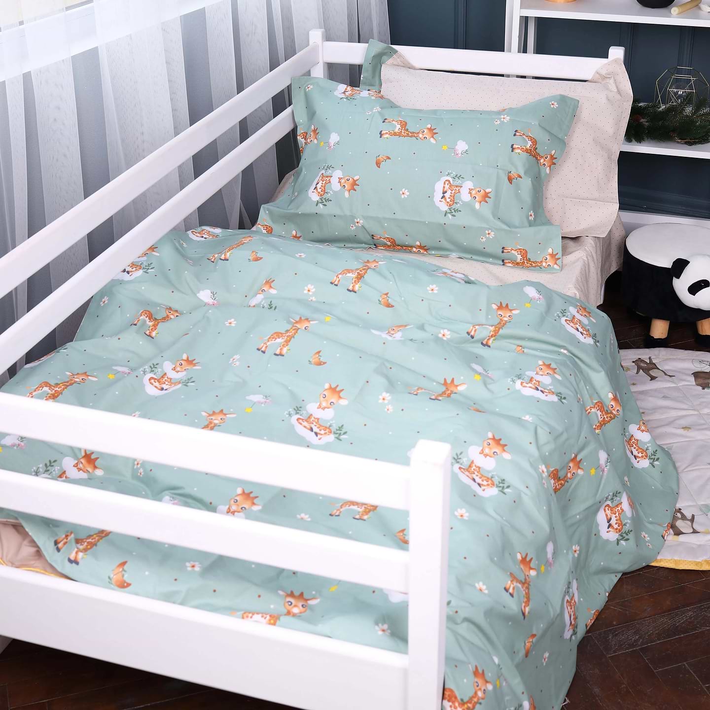 Комплект постільної білизни MirSon Poplin Line Kids 02 Giraffe 220х240 (2200009711657)